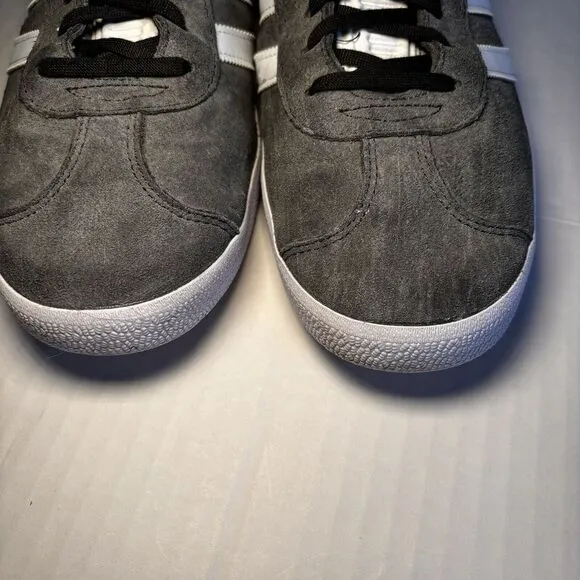 Adidas Men's Gazelle Sneakers Earth Strata Gray suede White size 12