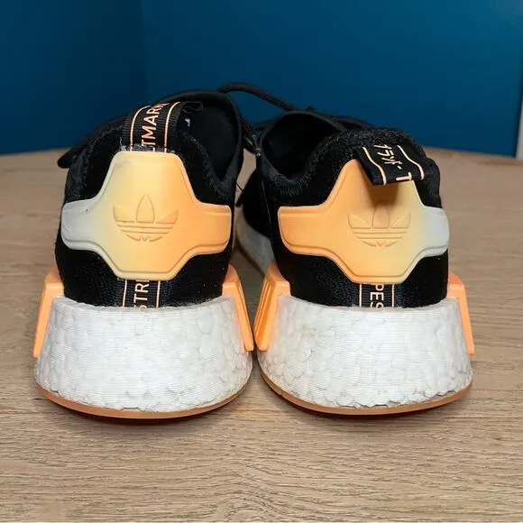 Adidas NMD R1 Running Sneakers Shoes Black Peach Size 8.5