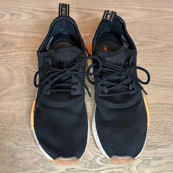 Adidas NMD R1 Running Sneakers Shoes Black Peach Size 8.5