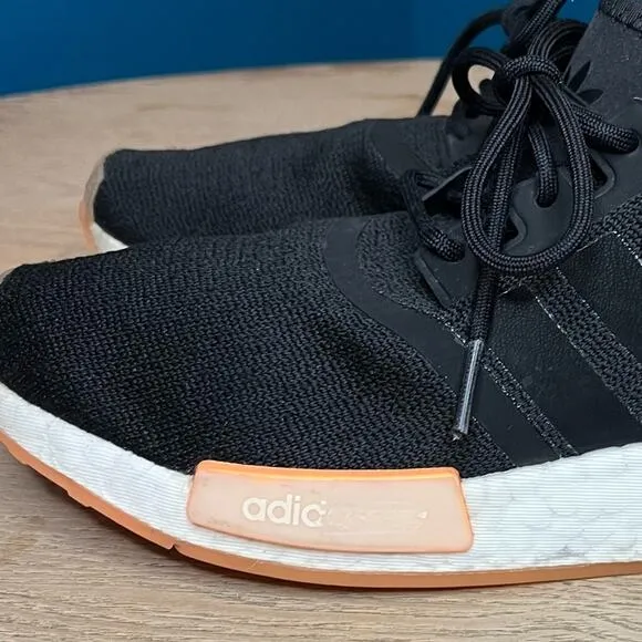 Adidas NMD R1 Running Sneakers Shoes Black Peach Size 8.5