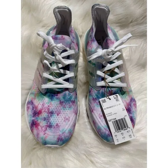 Adidas NWT women ultra boost 21 tie dye running shoes 8 1/2