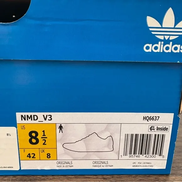 Adidas Originals NMD R1 V3 Athletic Boost Shoes Black Blue HQ6637 Men's Sz