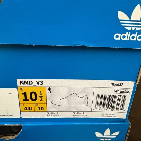 Adidas Originals NMD R1 V3 Athletic Boost Shoes Black Blue HQ6637 Men's Sz