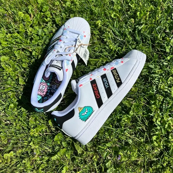 Adidas Originals Youth Superstar X KEVIN LYONS J GS Sneaker Shoe White (H03946)