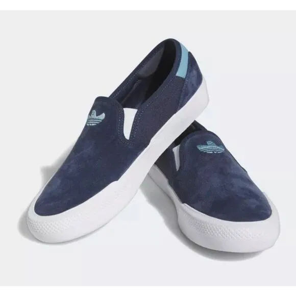 Adidas Shmoofoil Navy Suede Slip On Skateboarding Shoes Ghost Mens Size 13 New