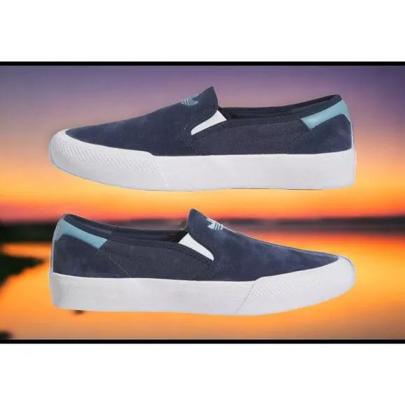 Adidas Shmoofoil Navy Suede Slip On Skateboarding Shoes Ghost Mens Size 13 New