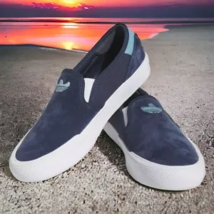 Adidas Shmoofoil Navy Suede Slip On Skateboarding Shoes Ghost Mens Size 13 New