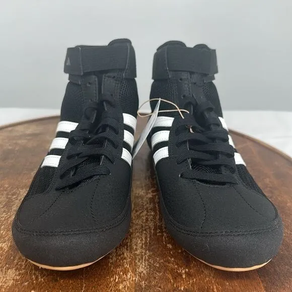 Adidas Shoes Boys 4.5 Wrestling HVC k Lutte Black White Athletic Boots