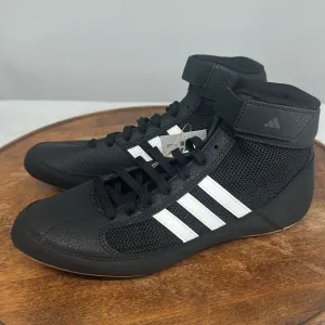 Adidas Shoes Boys 4.5 Wrestling HVC k Lutte Black White Athletic Boots
