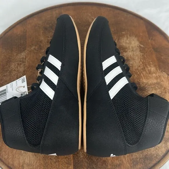 Adidas Shoes Boys 4.5 Wrestling HVC k Lutte Black White Athletic Boots