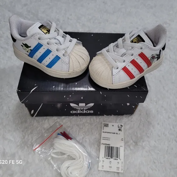 ADIDAS * Star Wars Superstar El I * SIZE 3 * Baby Shoes * The Dark Side *