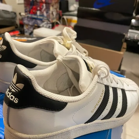 Adidas Superstar Golf Shoes Mens 9.5 White Navy ID5003 NEW With Box