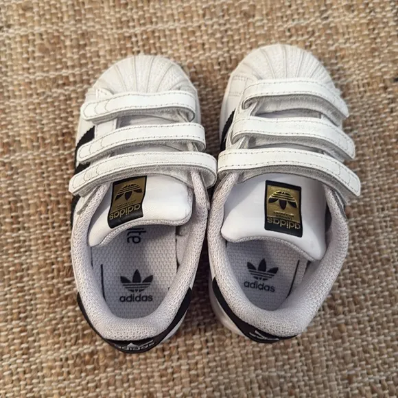 Adidas Superstar Sneakers Shoes White Black Size 7 toddler