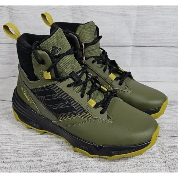 Adidas Terrex Unity Leather Mid Cold RDY Olive Hiking Boots Mens 10.5 Fast Ship