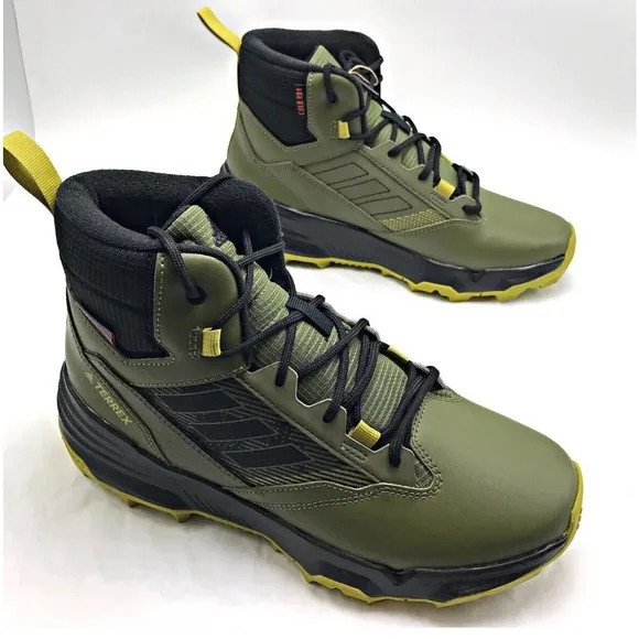 Adidas Terrex Unity Leather Mid Cold RDY Olive Hiking Boots Mens 10.5 Fast Ship