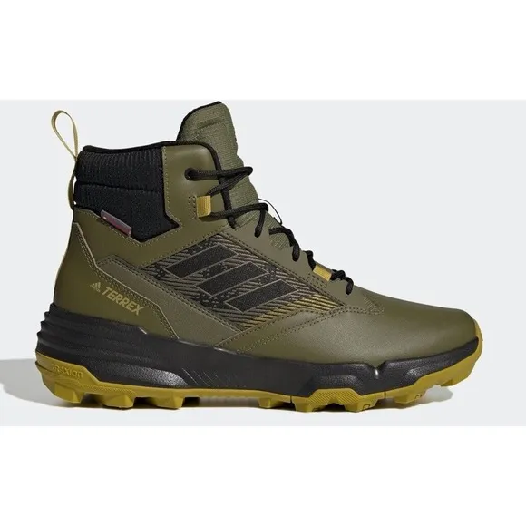Adidas Terrex Unity Leather Mid Cold RDY Olive Hiking Boots Mens 10.5 Fast Ship