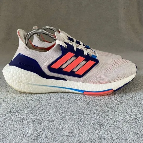 Adidas Womens 8.5 Ultraboost 22 Athletic Shoes GX5589 White Turbo Indigo Blue