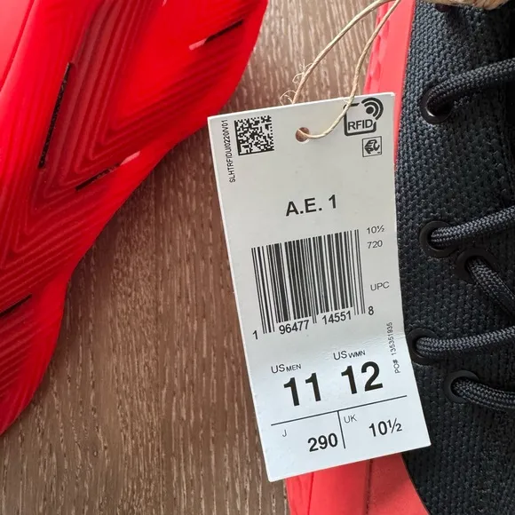 Adidas x Anthony Edwards A.E. 1 Red and Black Athletic Sneakers