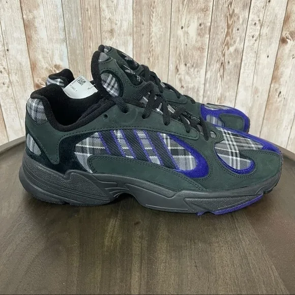 Adidas Yung-1 Purple Plaid Sneaker Size 11 Men