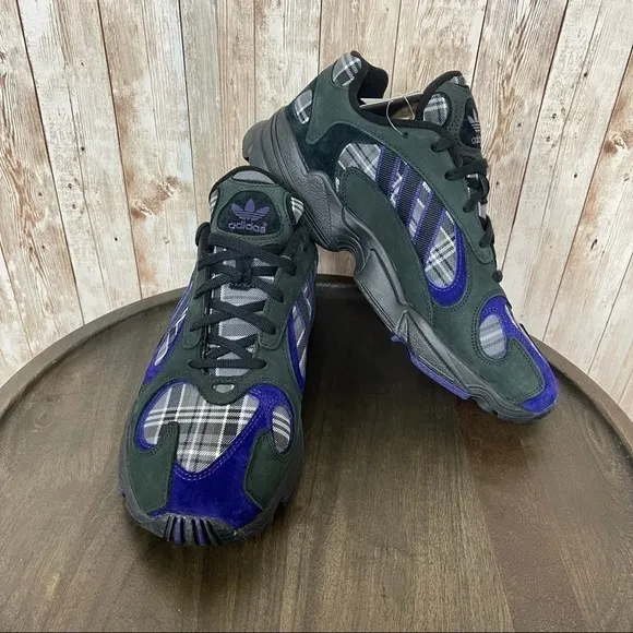 Adidas Yung-1 Purple Plaid Sneaker Size 11 Men