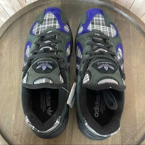 Adidas Yung-1 Purple Plaid Sneaker Size 11 Men