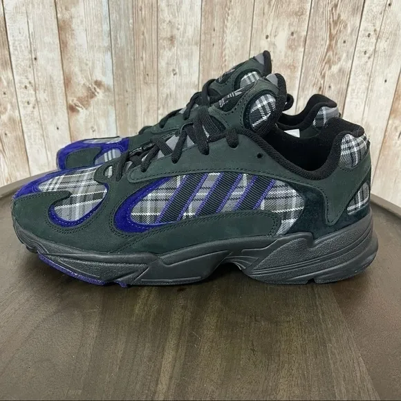Adidas Yung-1 Purple Plaid Sneaker Size 11 Men