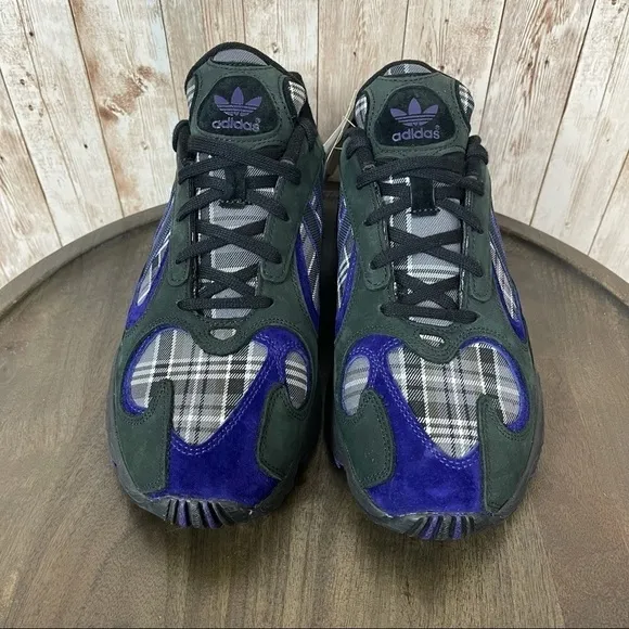 Adidas Yung-1 Purple Plaid Sneaker Size 11 Men
