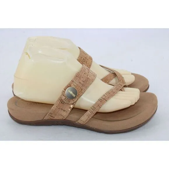 AETREX Izzy Sandles Women 10/41 US  Cork Synthetic Arch Support