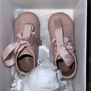 Age of innocence pink leather ankle boots