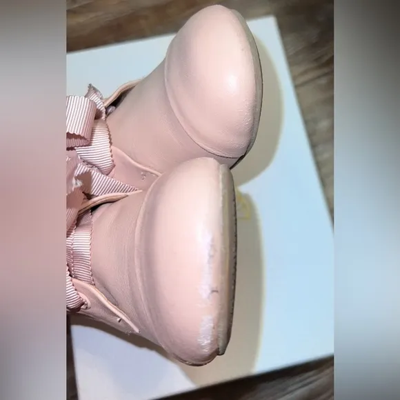 Age of innocence pink leather ankle boots