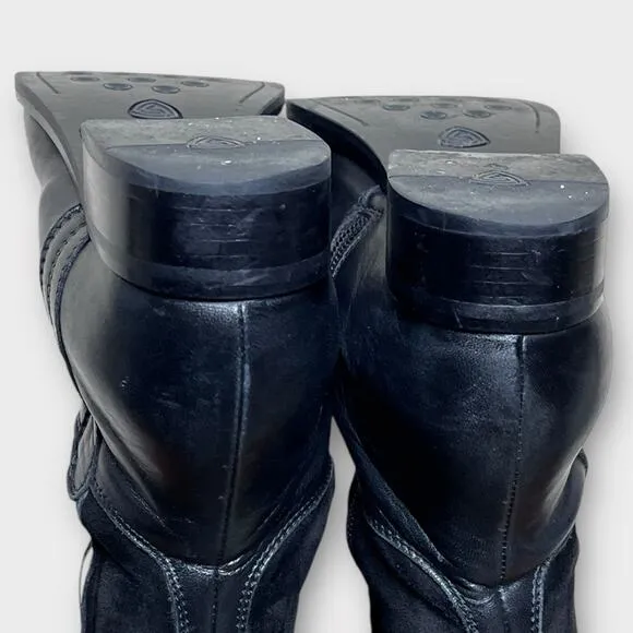 AGL &quot;Softy Nero&quot; black suede and leather riding boots women’s size 8 fall winter