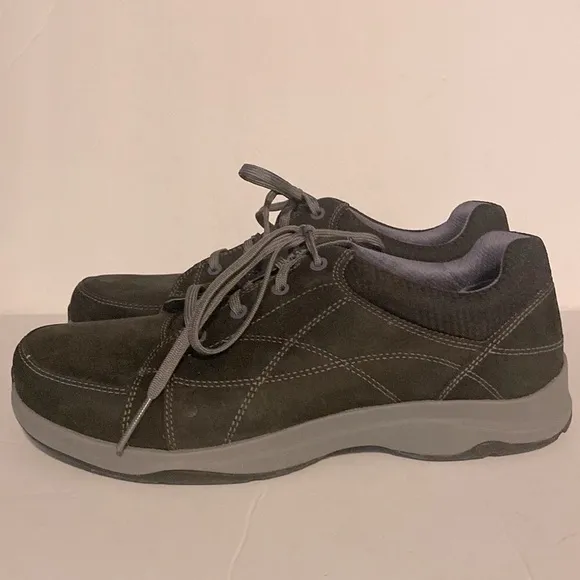 Ahnu Women’s Taraval Black and Gray Leather Sneakers with Suede Finish