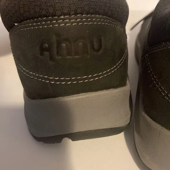 Ahnu Women’s Taraval Black and Gray Leather Sneakers with Suede Finish
