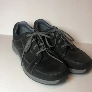 Ahnu Women’s Taraval Black and Gray Leather Sneakers with Suede Finish