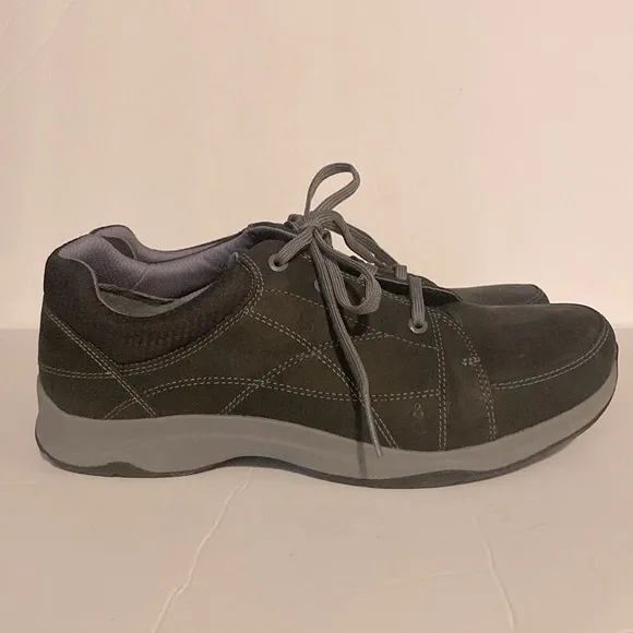 Ahnu Women’s Taraval Black and Gray Leather Sneakers with Suede Finish