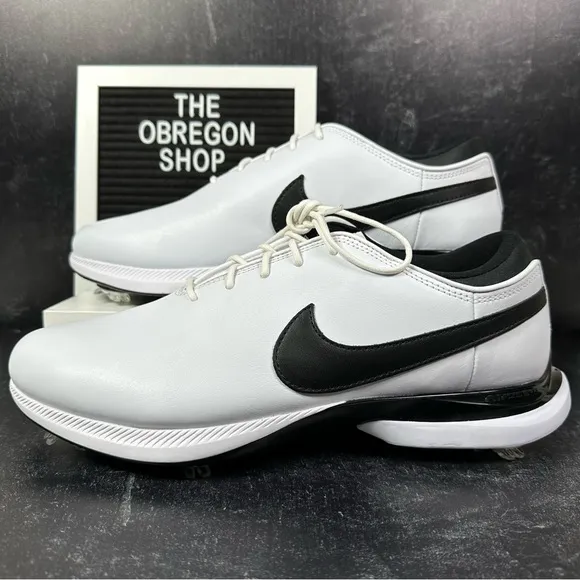 AIR ZOOM VICTORY TOUR 2 WHITE BLACK MENS LEATHER SPIKED GOLF SHOES SIZE 11.5 NEW