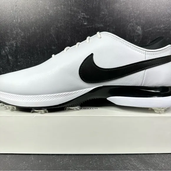 AIR ZOOM VICTORY TOUR 2 WHITE BLACK MENS LEATHER SPIKED GOLF SHOES SIZE 11.5 NEW
