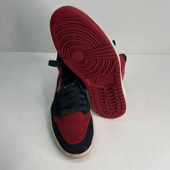 Air Jordan 1 Retro High FlyKnit Bred GS Size 6.5 Shoes Sneakers (READ)‎
