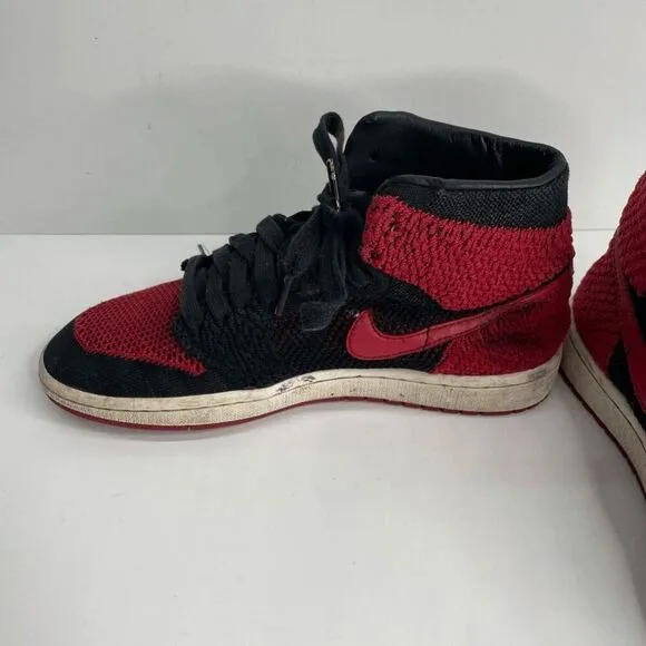Air Jordan 1 Retro High FlyKnit Bred GS Size 6.5 Shoes Sneakers (READ)‎