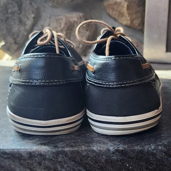 Aldo Black/Brown Leather Boat Shoes Size 10