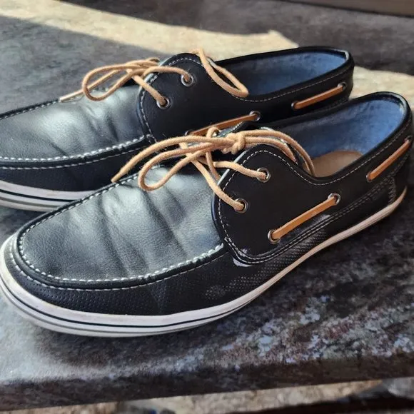 Aldo Black/Brown Leather Boat Shoes Size 10