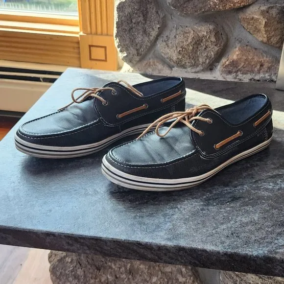 Aldo Black/Brown Leather Boat Shoes Size 10