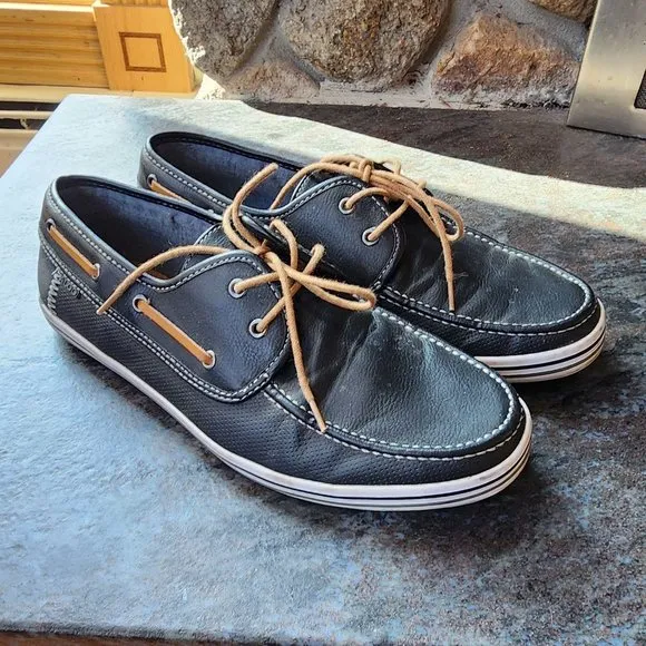 Aldo Black/Brown Leather Boat Shoes Size 10
