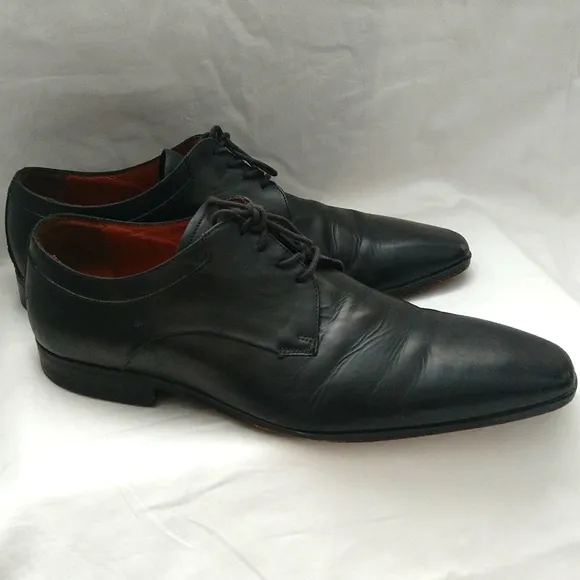 Aldo men's Oxford leather lace up black formal business dress shoes Sz 42