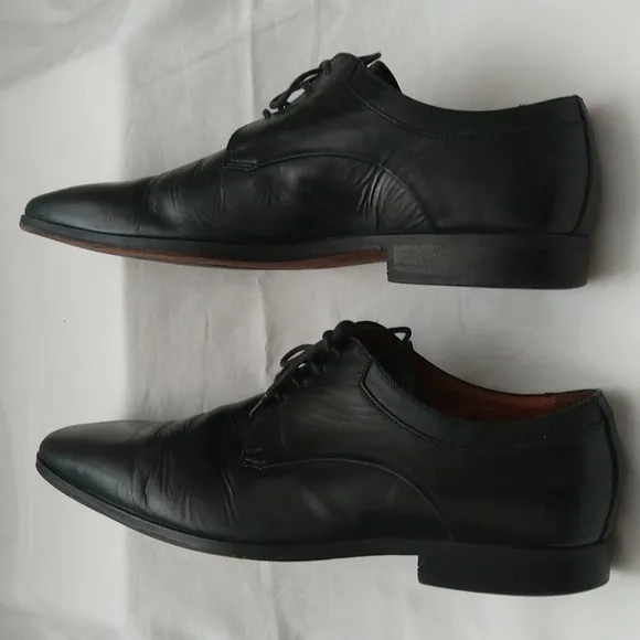 Aldo men's Oxford leather lace up black formal business dress shoes Sz 42
