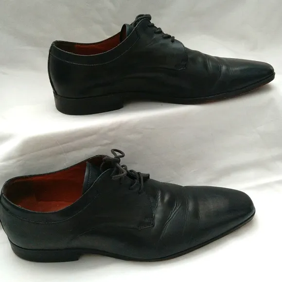 Aldo men's Oxford leather lace up black formal business dress shoes Sz 42
