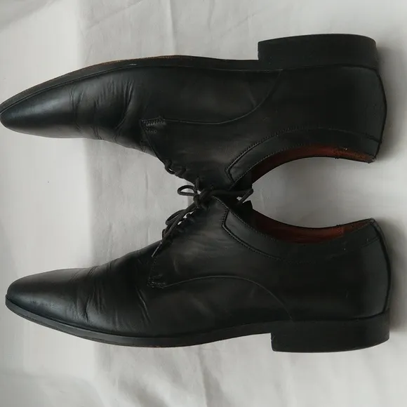 Aldo men's Oxford leather lace up black formal business dress shoes Sz 42