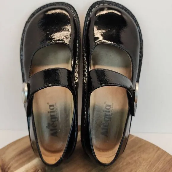 Alegria PG Lite Black Leather Mary Jane Shoe Womens Size US 7 - 7.5 / EU 37 PAL-