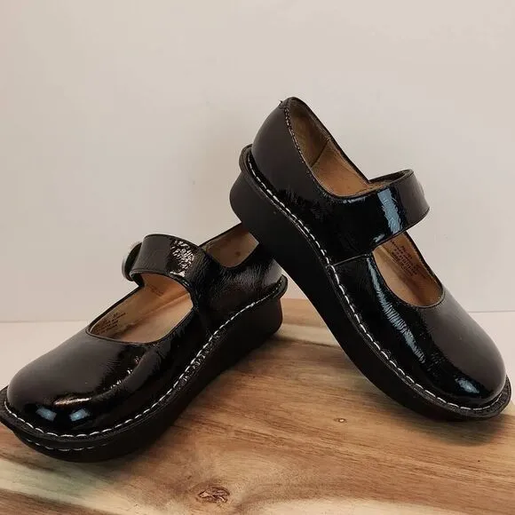 Alegria PG Lite Black Leather Mary Jane Shoe Womens Size US 7 - 7.5 / EU 37 PAL-