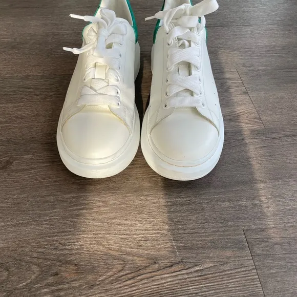 Alexander McQueen Oversized White and Green Sneakers